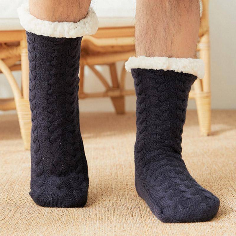 Baumwollsocken Hausschuhe Herren warmes Plüschfutter Memory-Schaum weiche Indoor-Hausschuhe Winter bequem rutschfest Heimschuhe 39 cyanblau/blau von Joom DACH