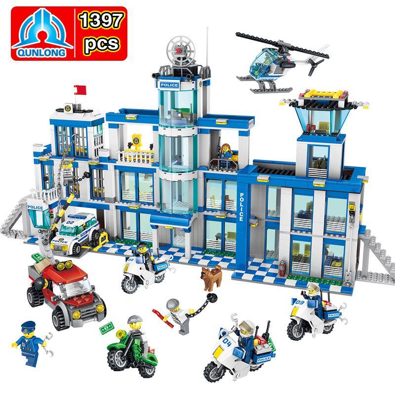 Bausteine ​​1397 Teile Polizei Serie Polizeistation Sets My World Gutes Design Kinder Kinderspielzeug von Joom DACH