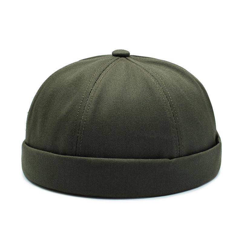 Beanie Männer Frauen Retro Brimless Tragbare Verstellbare Schädeldecke Hip Hop Hut Schädel Kappe armee grüne von Joom DACH