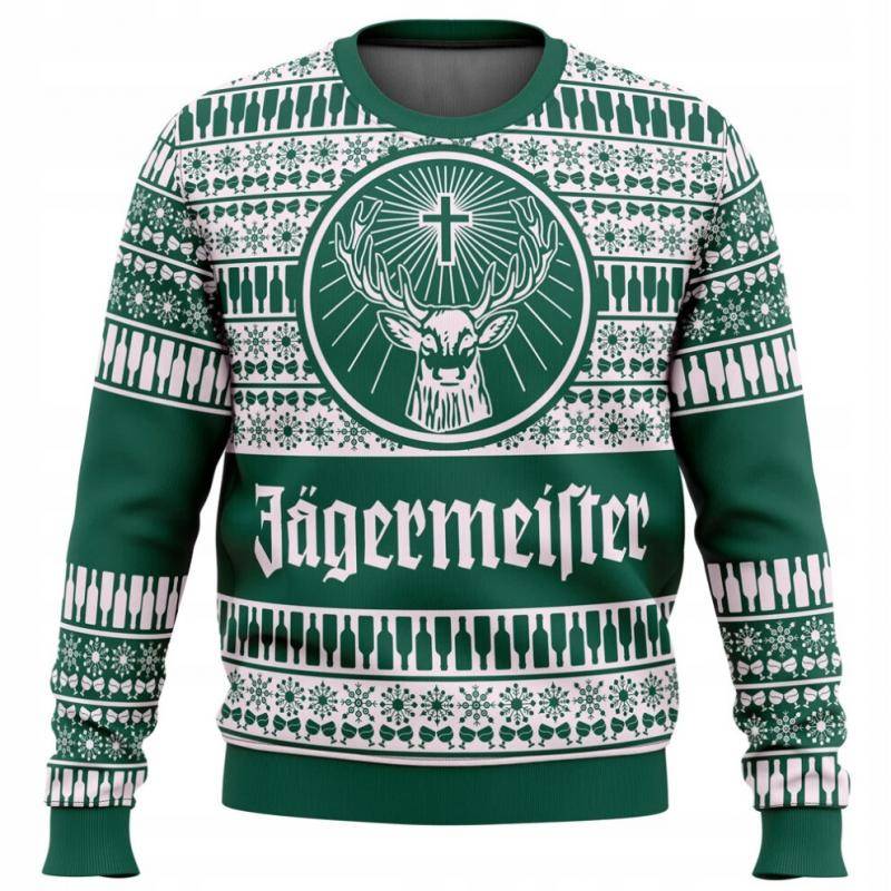 Bebetter Jagermeister Hässlicher Weihnachtspullover Herren 3D Sweatshirt Tops Herbst- und Winterkleidung A-xdd M grün von Joom DACH