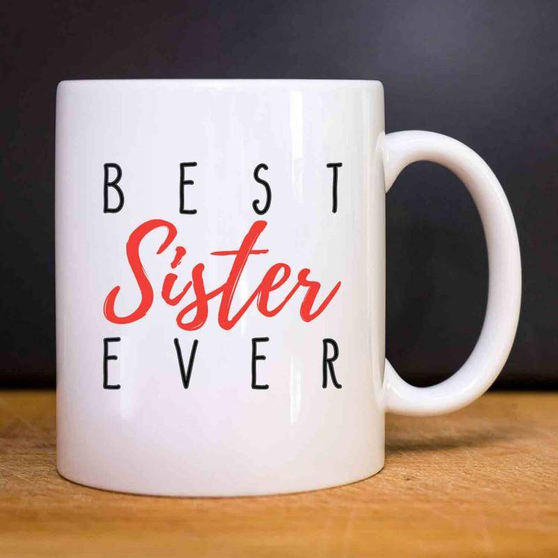 Becher BESTE SCHWESTER ÜBERHAUPT TU weiß von Joom DACH