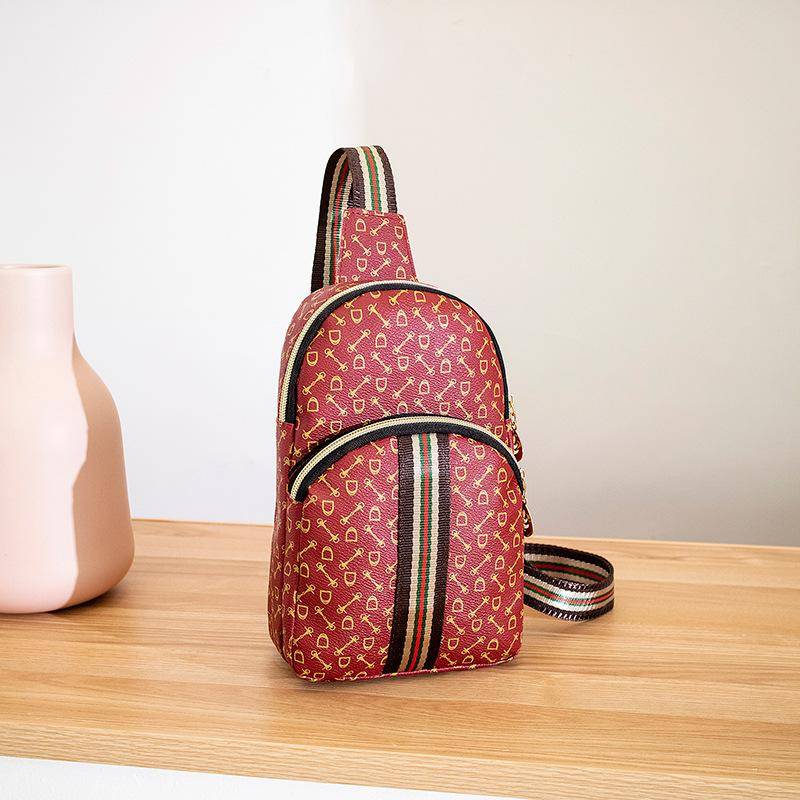 Bedruckte Brusttasche Damentasche Damen Handytasche Street Trend Damen Gürteltasche rot von Joom DACH