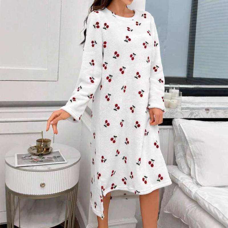 Bedruckte dekorative Bademäntel sind warm und flauschig im Herbst und Winter. Damen-Hauskleidung und Pyjamas sind abgenutzt. M weiß von Joom DACH