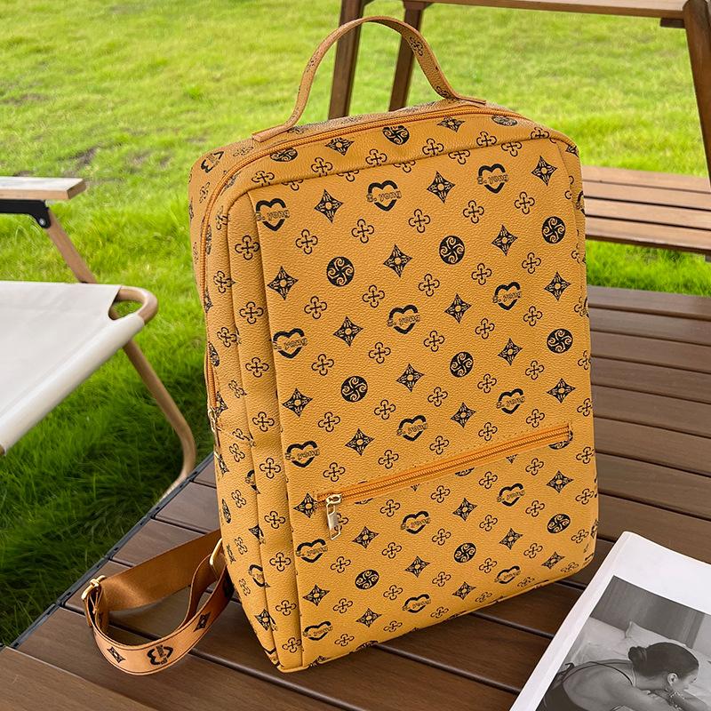 Bedruckter Rucksack, neuer Rucksack mit großem Fassungsvermögen, Nischen-Schultasche mit Aufdruck für Mädchen orange von Joom DACH