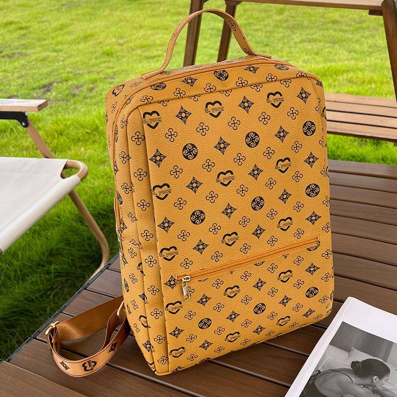 Bedruckter Rucksack, neuer Rucksack mit großem Fassungsvermögen, Nischen-Schultasche mit Aufdruck für Mädchen orange von Joom DACH