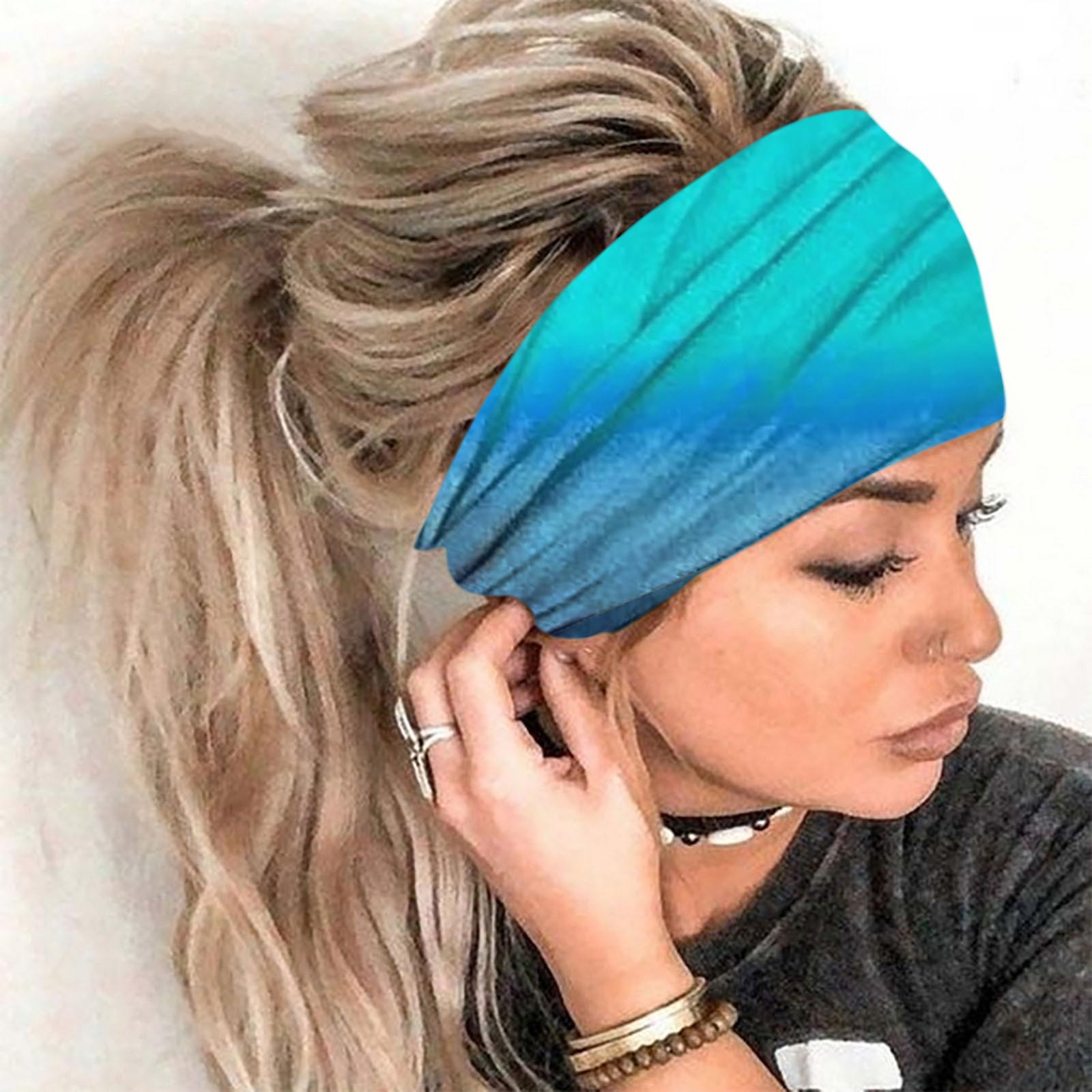 Bedrucktes Damen-Stirnband, Sporthaar mit breitem Rand, Yoga-Stirnband, weiches Haarband, Kopfschmuck-Bündel, Haarband 2 von Joom DACH