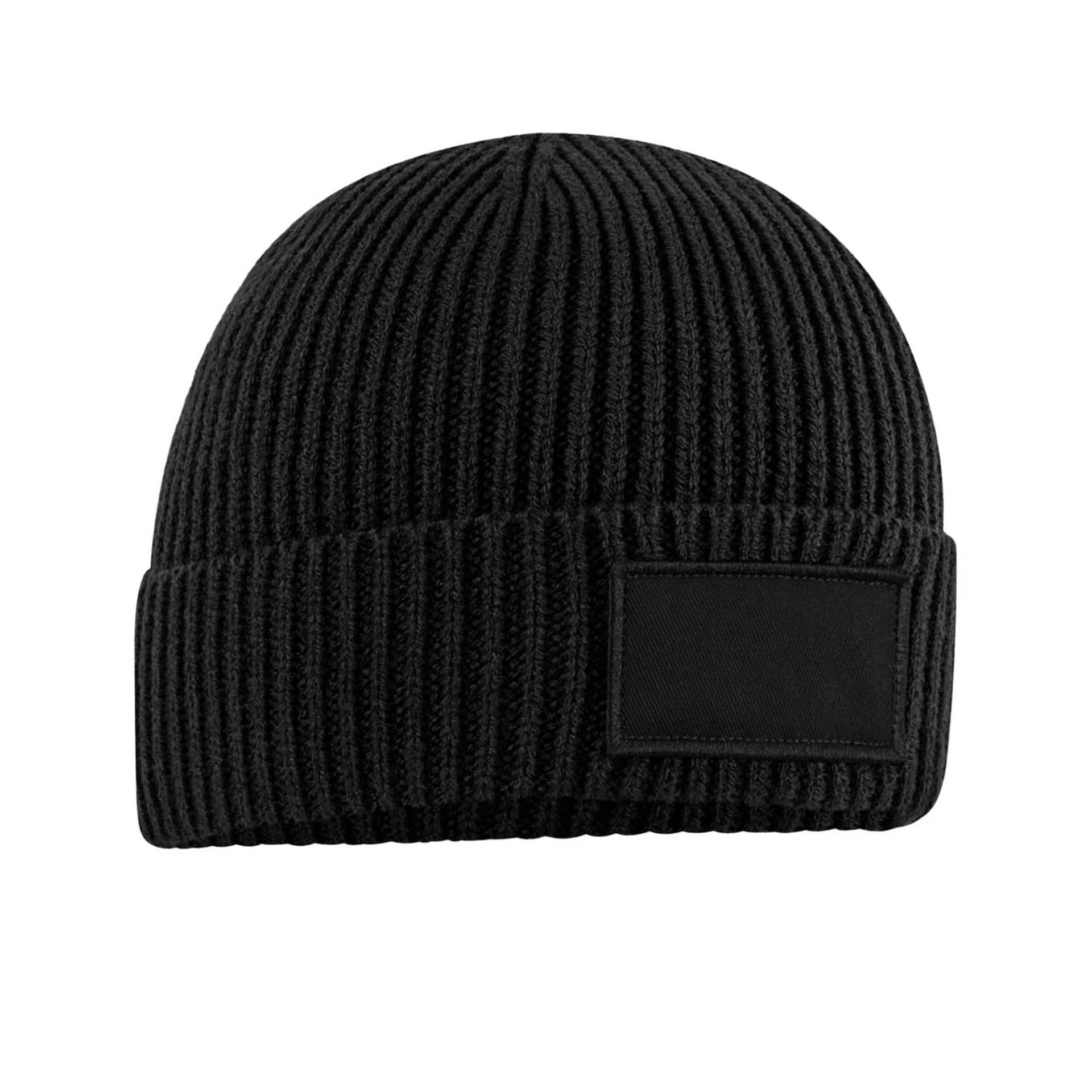 Beechfield Unisex-Erwachsene Patch Beanie One Size schwarz von Joom DACH