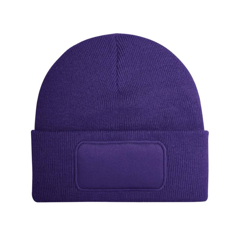 Beechfield Unisex-Erwachsene Patch Beanie One Size violett von Joom DACH