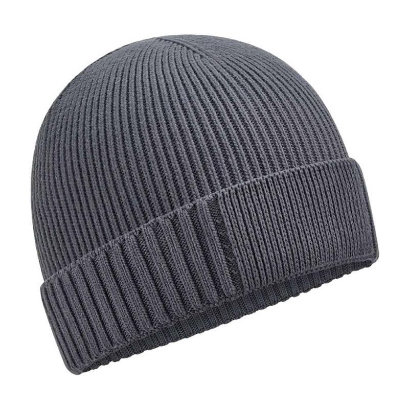 Beechfield Unisex-Erwachsene Patch-Mütze aus Bio-Baumwolle One Size grau von Joom DACH