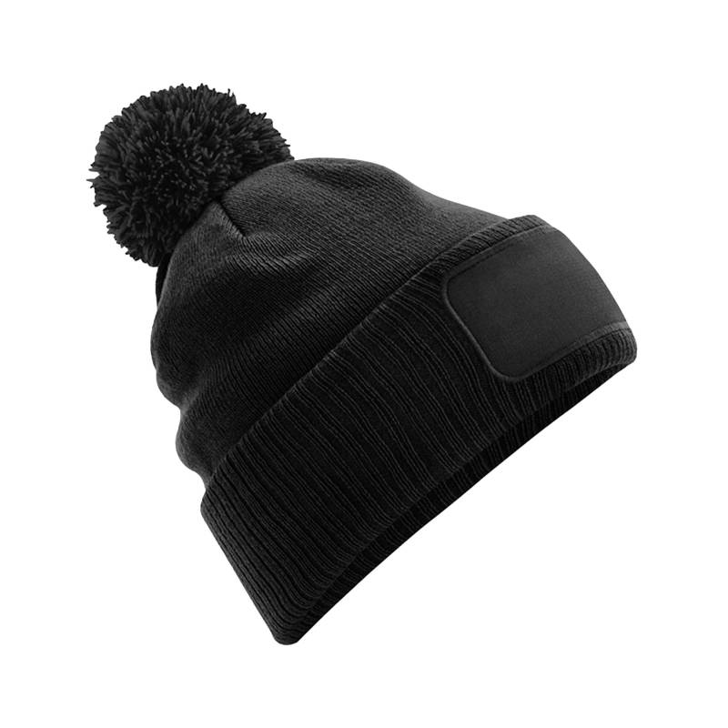 Beechfield Unisex-Erwachsene Snowstar Patch Beanie One Size schwarz/grau von Joom DACH