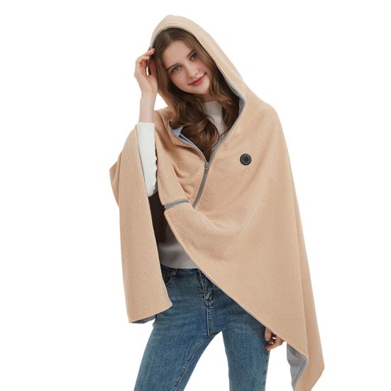 Beheizter Schal Umhang USB-betrieben Heizschal Damen Elektrische Decke Tragbare Kabellose Heizdecke Tasche mit 3 Heizstufen apricot von Joom DACH