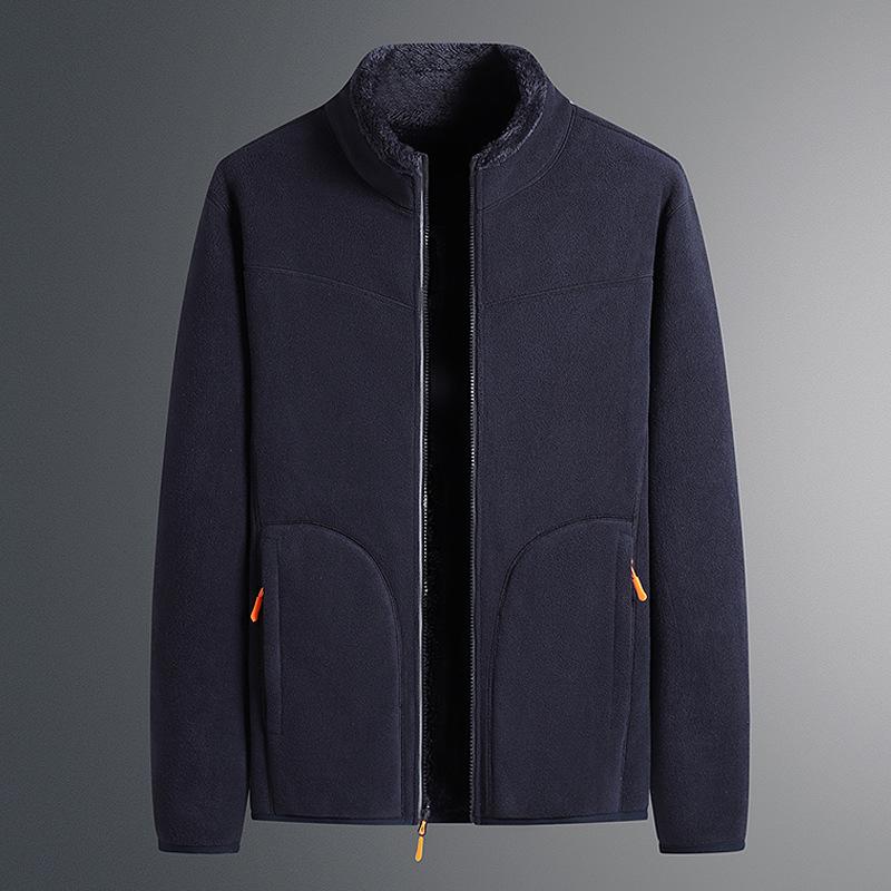 Beidseitig tragbarer, bequemer Polarfleece-Plus-Fleece-Kapuzenpullover für den Winter für Herren aus Korallenfleece, Winterkleidung für Männer und Frauen mittleren Alters 5XL von Joom DACH