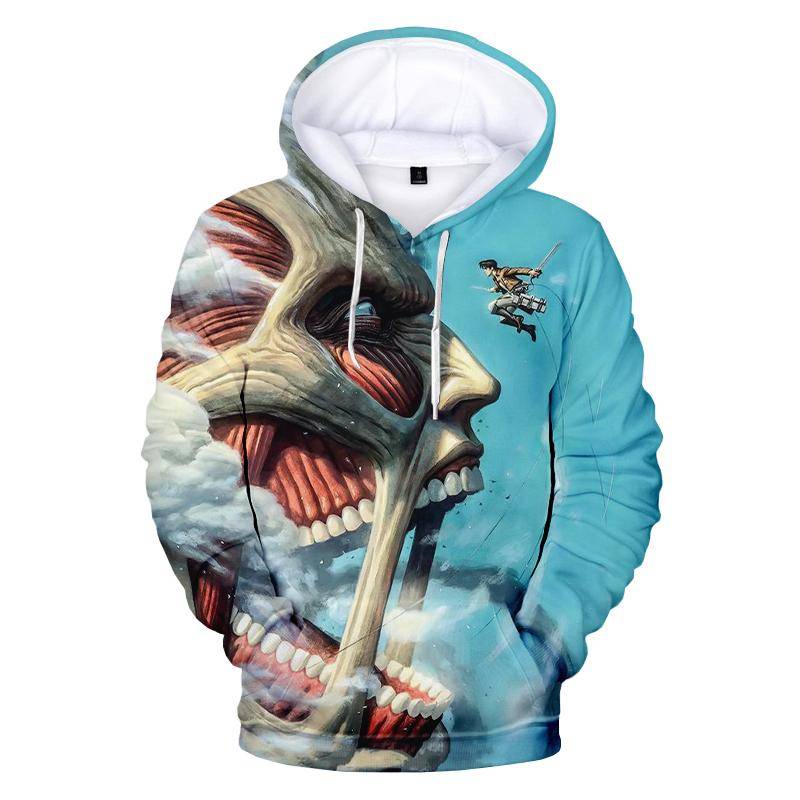 Beliebte Cartoon Anime Angriff auf Titan 3D Druck Hoodie Sweatshirts Harajuku Streetwear Männer Frauen Mode Casual Coole Pullover M von Joom DACH