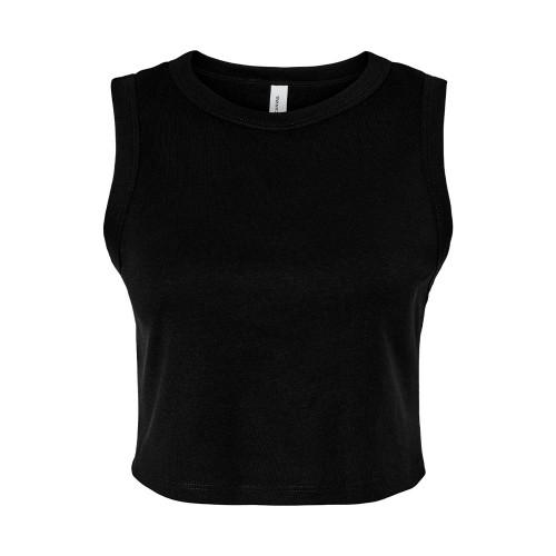 Bella + Canvas Einfarbiges Micro-Rib-Muskel-Crop-Top für Damen/Damen 4 UK - 6 schwarz von Joom DACH