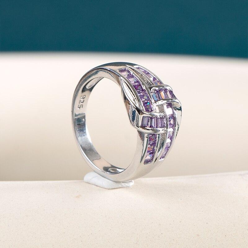 Bella Box Luxus Silber Farbe Ringe Für Frau Feinen Natürlichen Edelstein Ring 2022 Trend Hochzeit Party Mode Original Schmuck geschenk 8 violett von Joom DACH