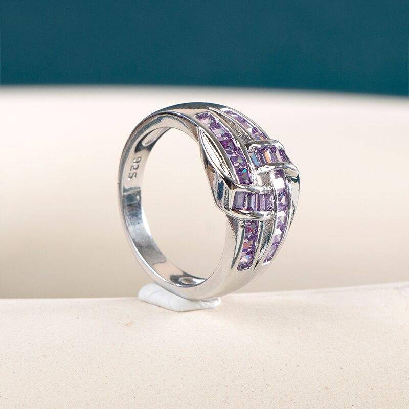 Bella Box Luxus Silber Farbe Ringe Für Frau Feinen Natürlichen Edelstein Ring 2022 Trend Hochzeit Party Mode Original Schmuck geschenk 8 violett von Joom DACH