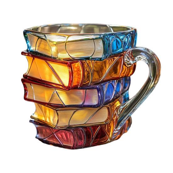 Bemalte Buchtasse, Acryl-Kaffeetasse, 325 ml, Lese-inspirierte Tasse, neuartiges Buch-Trinkgeschirr, Geschenke für Literaturliebhaber von Joom DACH