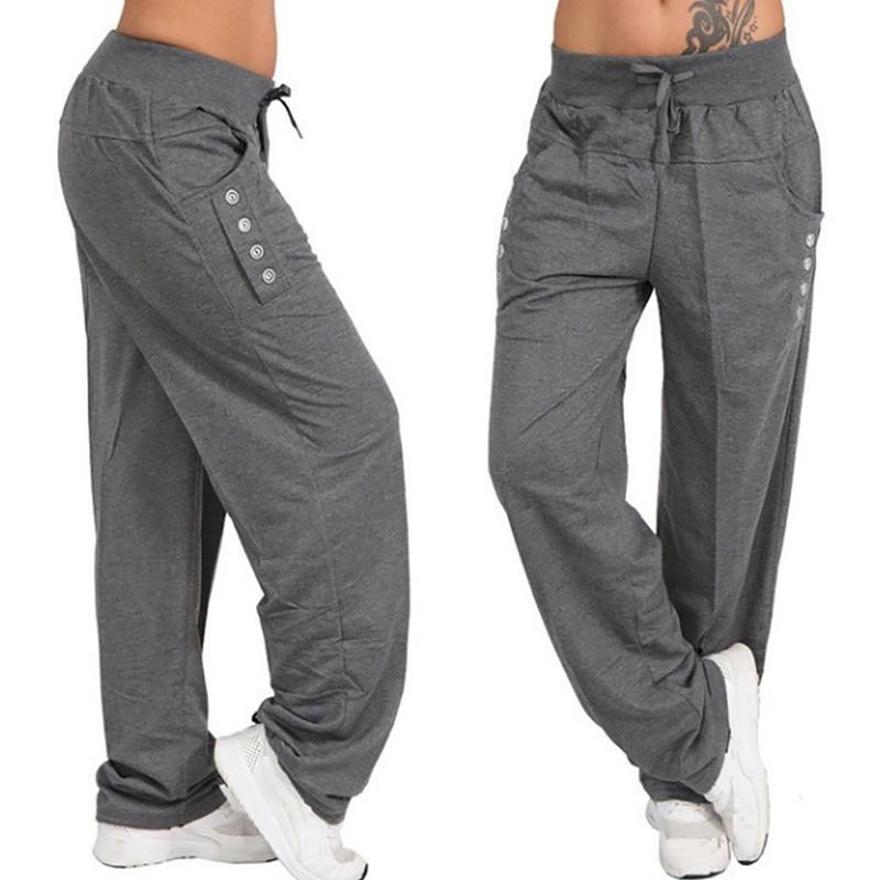 Bequeme, lockere, lässige, einfarbige Harlan-Yoga-Jogginghose für Damen 5XL dunkelgrau von Joom DACH