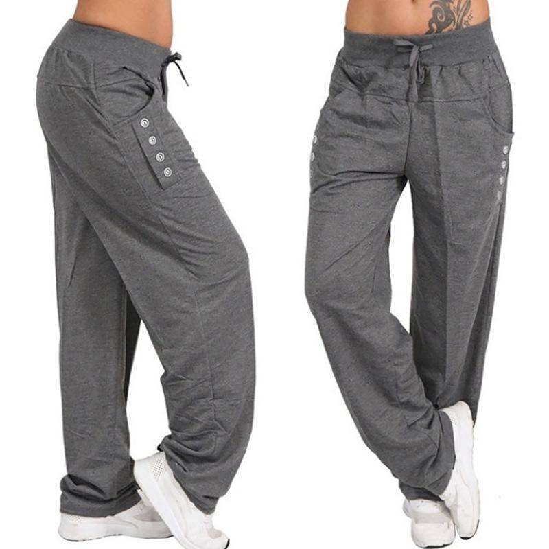 Bequeme, lockere, lässige, einfarbige Harlan-Yoga-Jogginghose für Damen 5XL dunkelgrau von Joom DACH