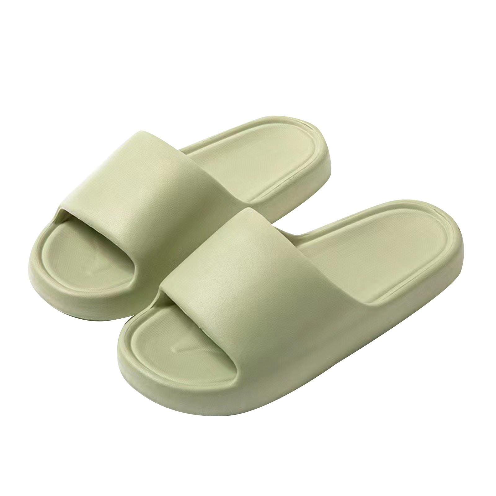 Bequeme Paar Hausschuhe für drinnen Duschen Schuhe für Männer und Frauen Übergröße Pantoletten Badesandalen Damen Hasenpantoffeln Harte Sohle 40 grün von Joom DACH