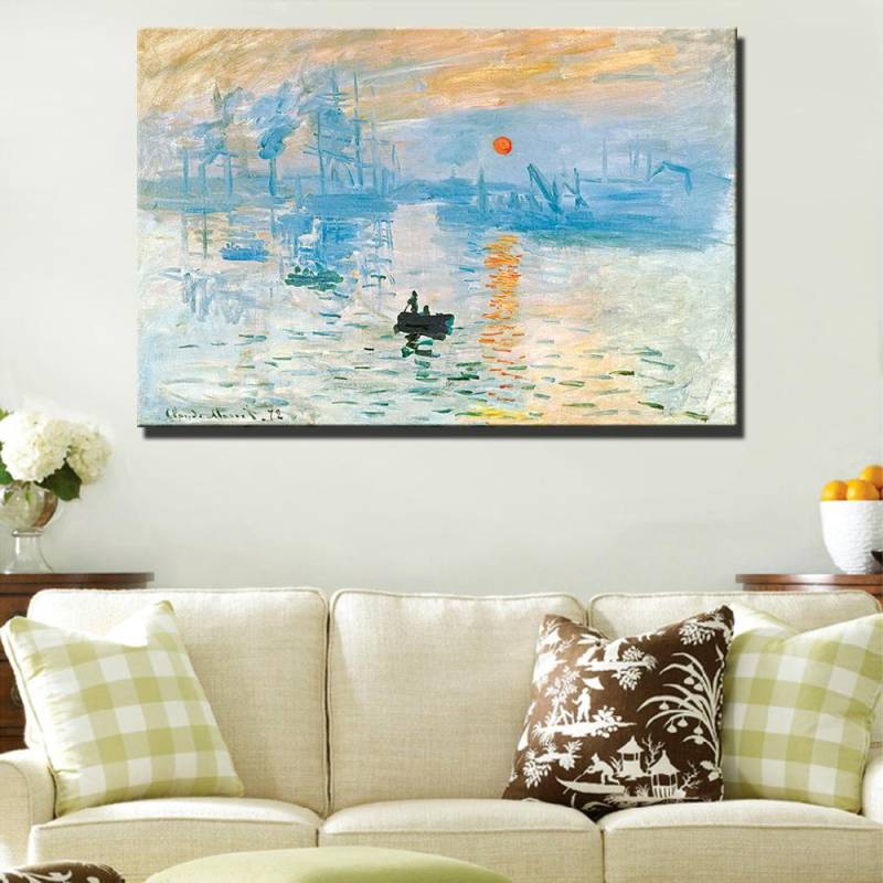 Berühmte abstrakte Leinwandmalerei Claude Monet Impression Sunrise Digitaldruck Poster Wandkunst Bild für Wohnzimmer Home Decor 30*40cm von Joom DACH