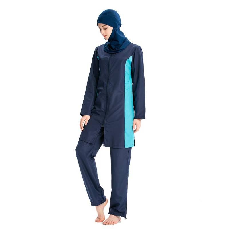 Bescheidener Burkini-Badeanzug für muslimische Frauen, vollständiger Badeanzug, islamische Badeanzüge XL dunkelblaue von Joom DACH