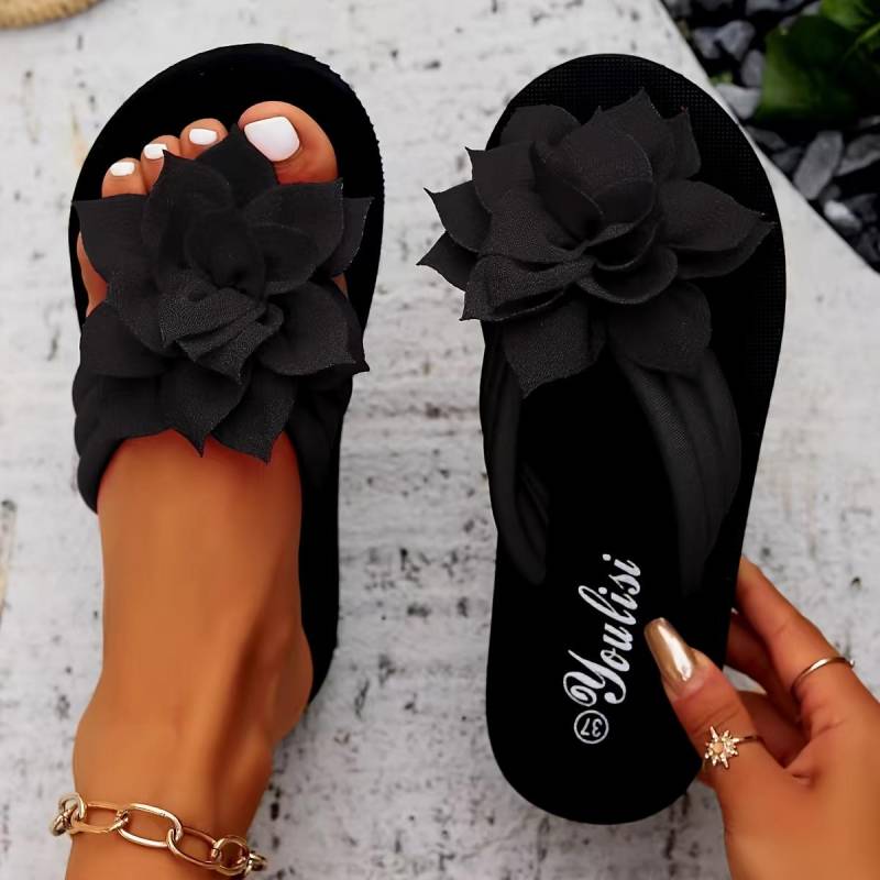 Bestellen Sie eine Nummer größer, Ganzjahres-Flip-Flops mit Blumenverzierung – 1 Stück Damen-Slipper in einfarbiger Urlaubsoptik – Obermaterial aus Stoff, Sohle und Innensohle aus EVA, mittlerer Absatz 39 schwarz Bestellen Sie eine Nummer größer, Ganzjahres-Flip-Flops mit Blumenverzierung – 1 Stück Damen-Slipper in einfarbiger Urlaubsoptik – Obermaterial aus Stoff, Sohle und Innensohle aus EVA, mittlerer Absatz 39 schwarz von Joom DACH