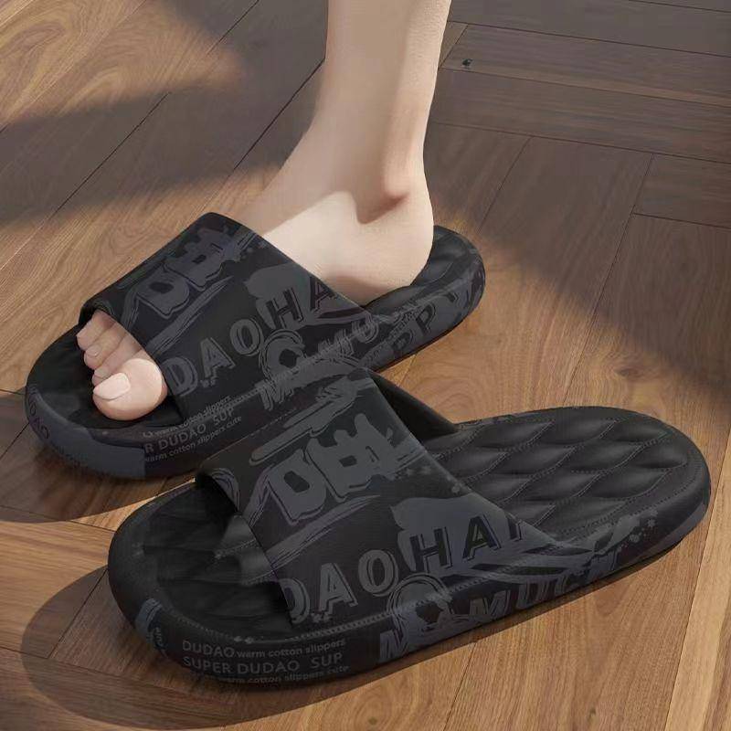Bestellen Sie eine Nummer größer Herren Sommer Hausschuhe Strand Sandalen Flip Flop Druck Dicke Sohle Jungen Mädchen Unisex Home Badeschuh Große Größe 44-45 42-43 von Joom DACH