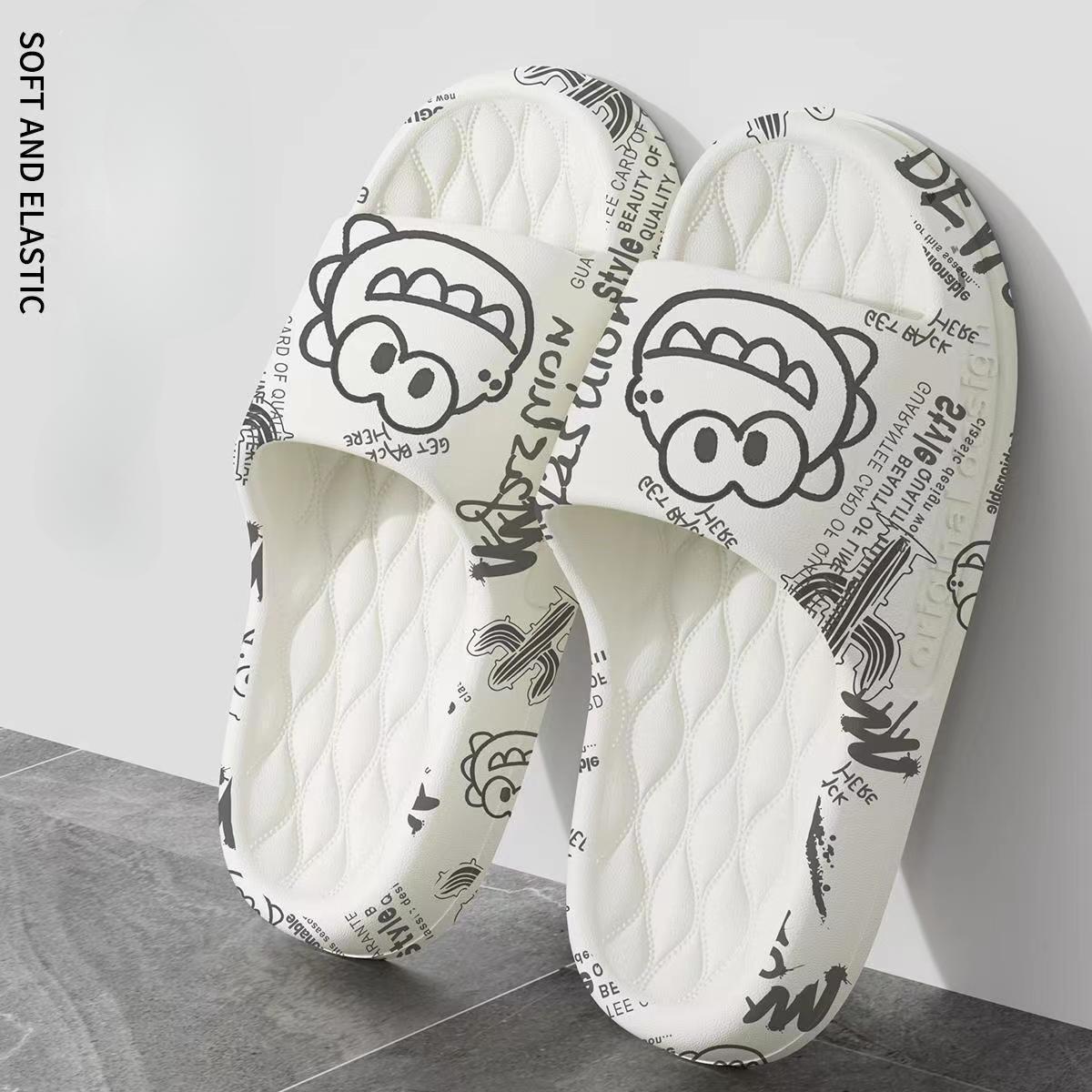 Bestellen Sie eine Nummer größer Herren Sommer Hausschuhe Strand Sandalen Flip Flop Druck Dicke Sohle Jungen Mädchen Unisex Home Badeschuh Große Größe 44-45 44-45 von Joom DACH