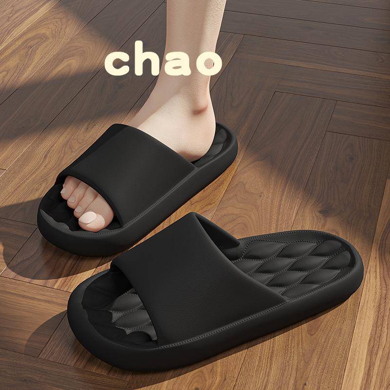 Bestellen Sie eine Nummer größer Mode Herren Sommer Leichte EVA Indoor Home Sandalen Hausschuhe Schuhe Männer Hausschuhe Outdoor Studenten Frauen Bequeme Slides 42-43 coole schwarze von Joom DACH