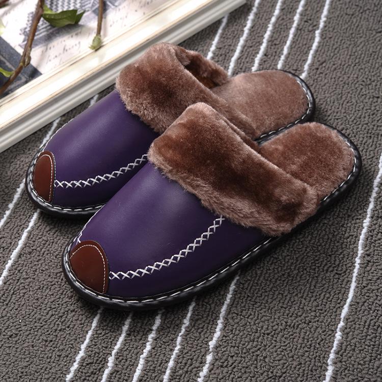 Bestellen Sie eine Nummer größer gemütliche Hausschuhe für Herren/Damen, flauschig, weich, bequem, warme Hausschuhe für den Winter 39-40 violett von Joom DACH