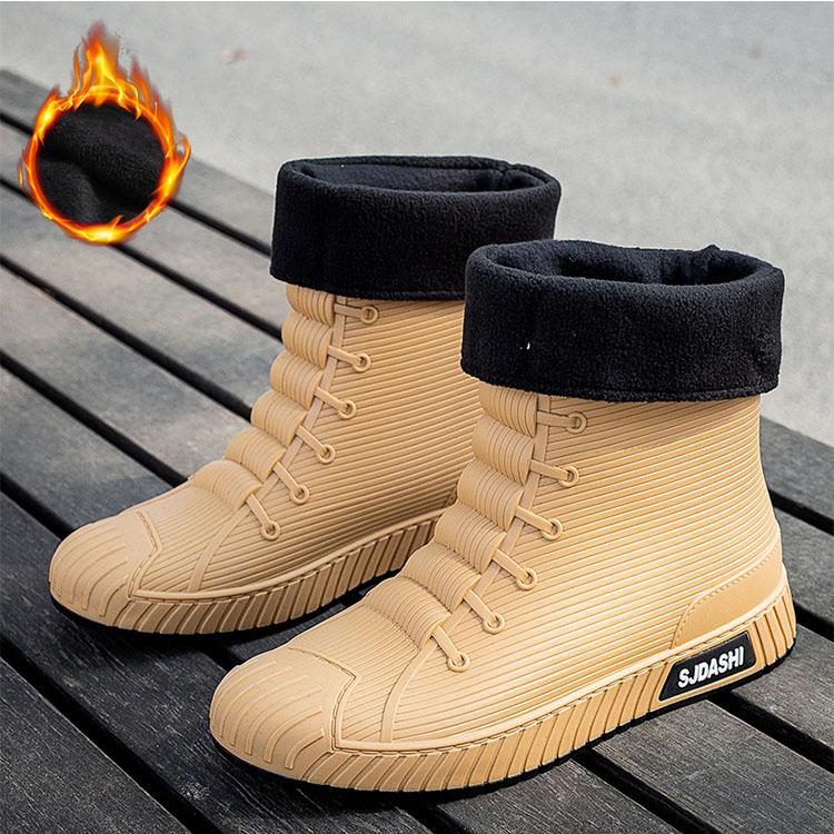 Bestellen Sie eine Nummer größer. Modische Regenstiefel für Herren, Gummistiefel, zum Hineinschlüpfen, wadenhohe, wasserdichte Arbeitsstiefel, bequeme, rote, rutschfeste Angelschuhe für Herren 41 kaffeebraun von Joom DACH