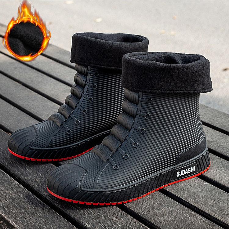 Bestellen Sie eine Nummer größer. Modische Regenstiefel für Herren, Gummistiefel, zum Hineinschlüpfen, wadenhohe, wasserdichte Arbeitsstiefel, bequeme, rote, rutschfeste Angelschuhe für Herren 45 alizarin crimson von Joom DACH
