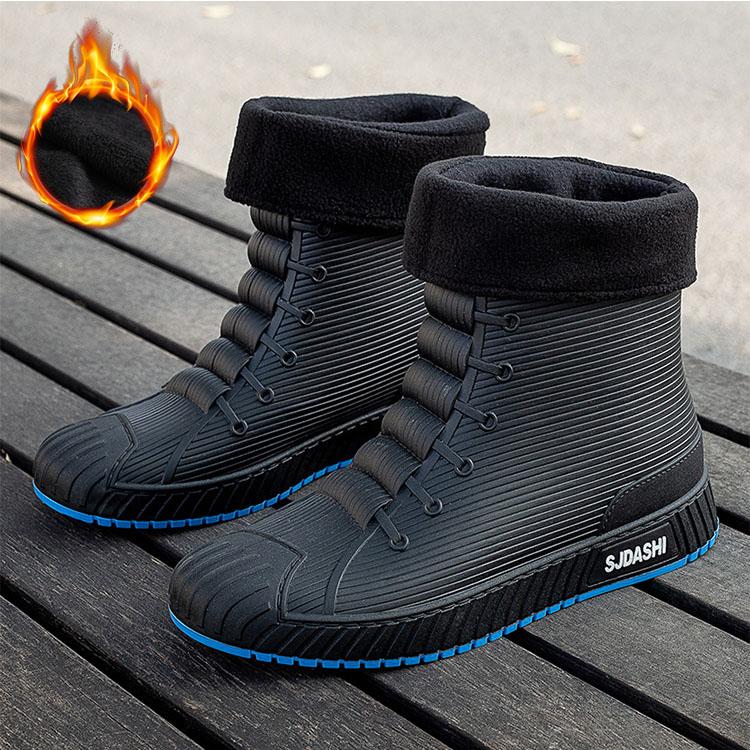 Bestellen Sie eine Nummer größer. Modische Regenstiefel für Herren, Gummistiefel, zum Hineinschlüpfen, wadenhohe, wasserdichte Arbeitsstiefel, bequeme, rote, rutschfeste Angelschuhe für Herren 44 hellblaue von Joom DACH