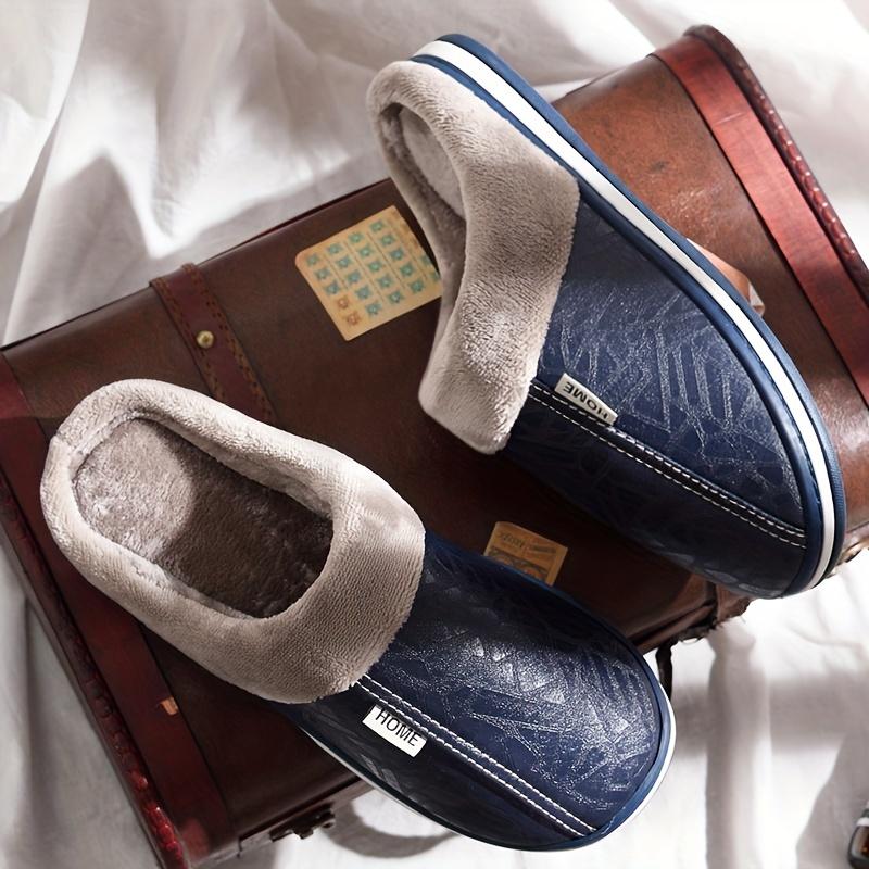 Bestellen Sie zwei Nummern größer Herren gemütliche Hausschuhe Anti-Rutsch Casual weiche Schuhe Winter 44-45 navy blau von Joom DACH