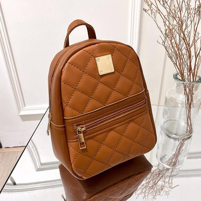 Bestickter kleiner Rucksack koreanische Version Mädchen Schultasche ausländischen Stil Damen Rucksack braun von Joom DACH
