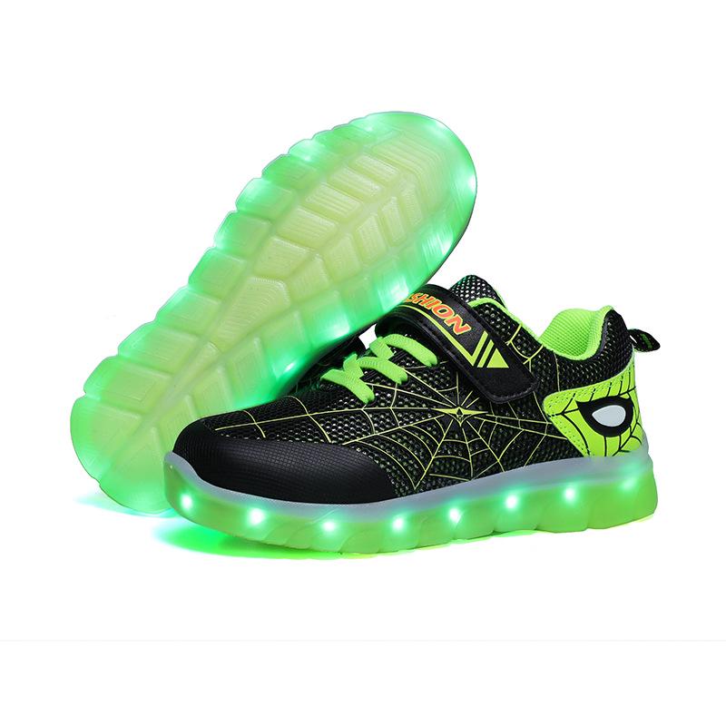 Bestseller-LED-Leuchtschuhe für Kinder – USB-aufladbare Sport-Sneaker im Spinnendesign für Jungen und Mädchen 29 von Joom DACH
