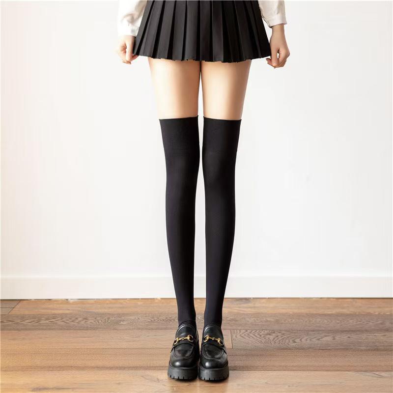 Bestseller Schwarze Silikon Rutschfeste Overknee Schlankheits-Waden- & Oberschenkelsocken für Frauen - Bequemer Polyester Langschaft Non-slip Dotted von Joom DACH