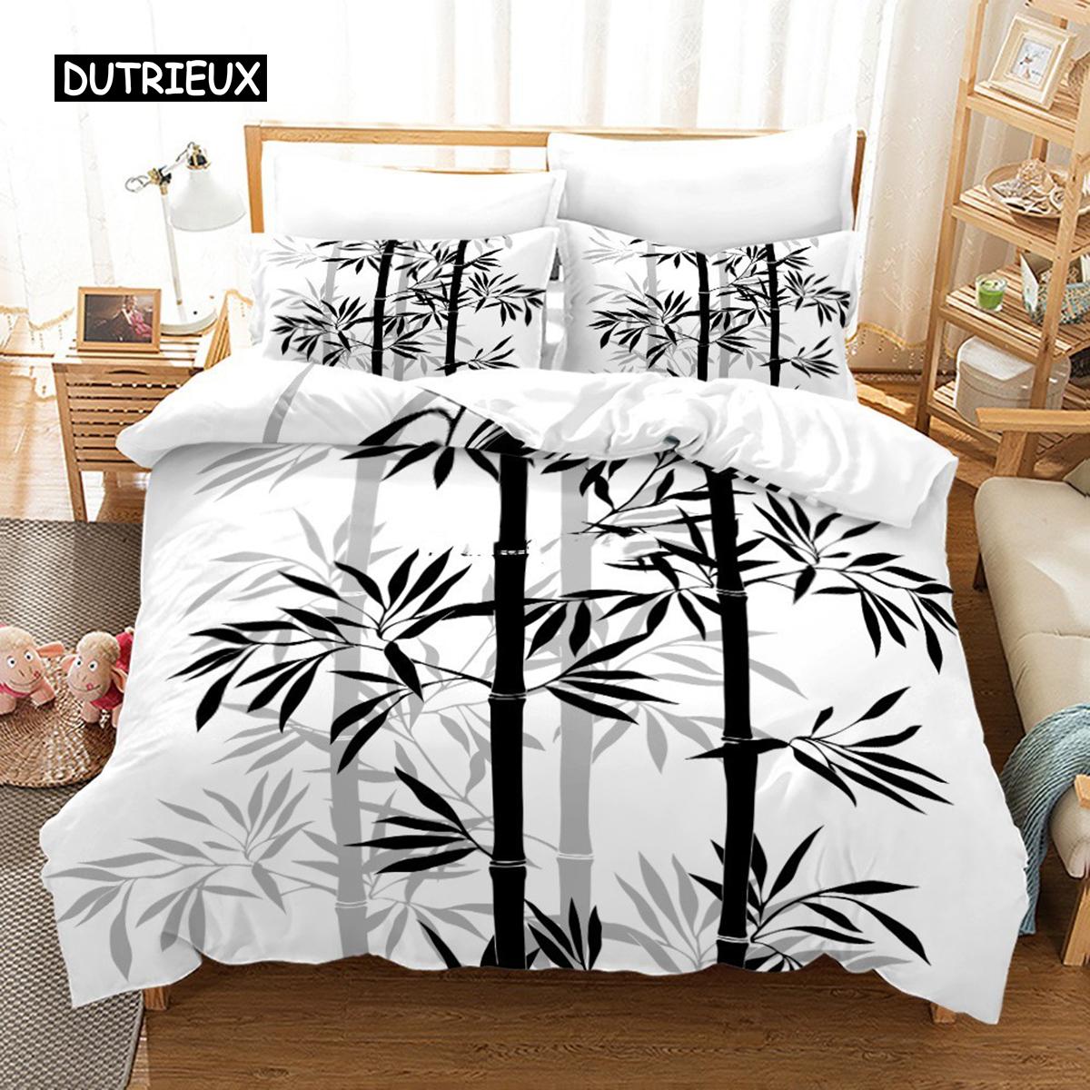 Bettbezug Rosa Sakura Pflaumenblüte Bambus Bettwäscheset Mode Kunst Bettbezug Japanischer Tokio Stil Für Frauen Kinderzimmer Dekor EU single(135x200cm) von Joom DACH