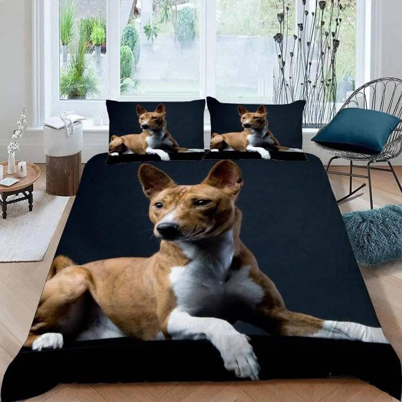 Bettbezug-Set mit Hundemotiv, süßes Tier-Bettwäsche-Set, Mikrofaser, Berner Sennenhund, Bettbezug, Doppelbettgröße, für Kinder, Teenager, Jungen EU Single 135x200cm von Joom DACH
