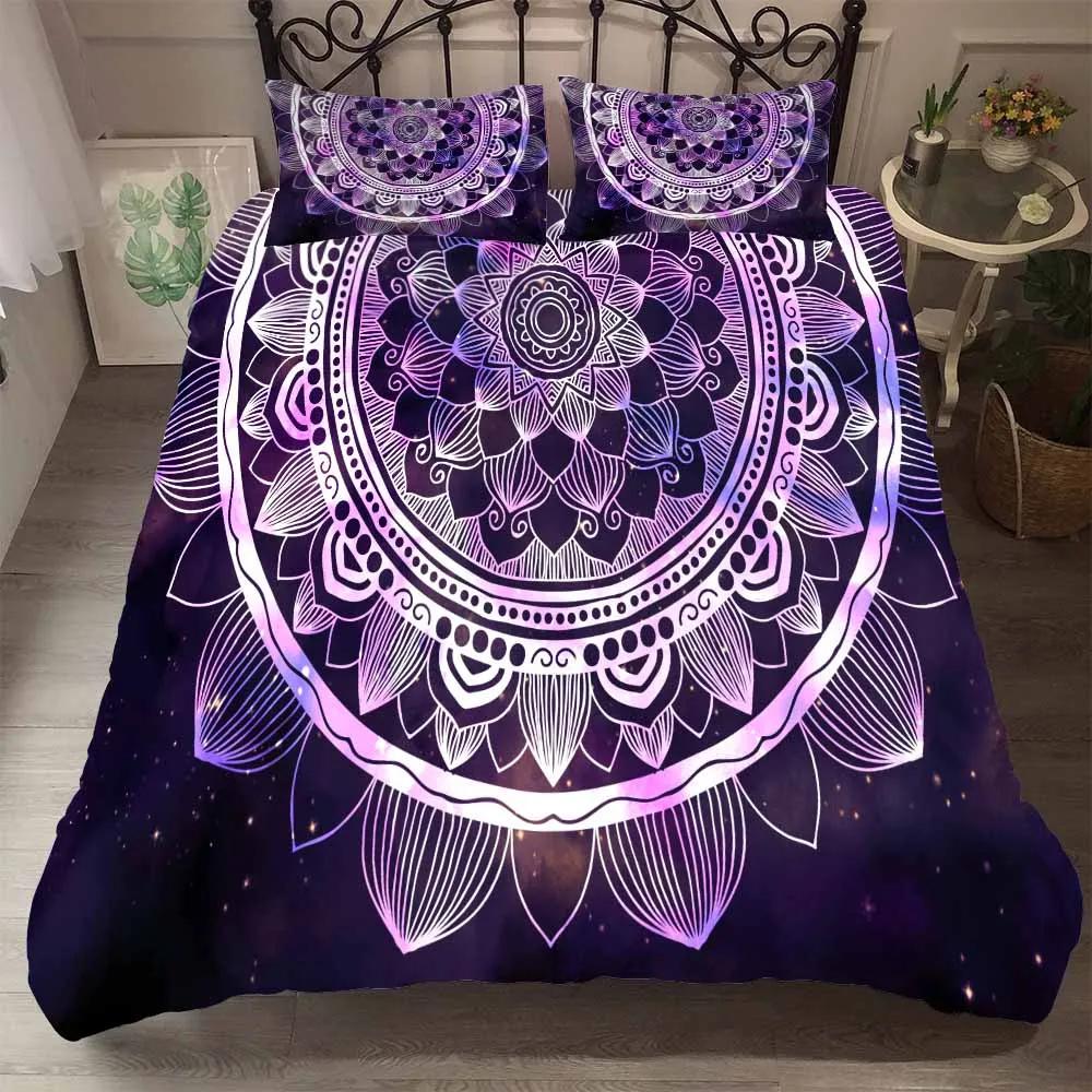 Bettwäsche DropShip Galaxy Bettbezug Luxus Jacquard Bettwäsche-Set mit Kissenbezügen Mandala Galaxy Sternenhimmel Bettwäsche Polyester EU single(135x200cm) von Joom DACH