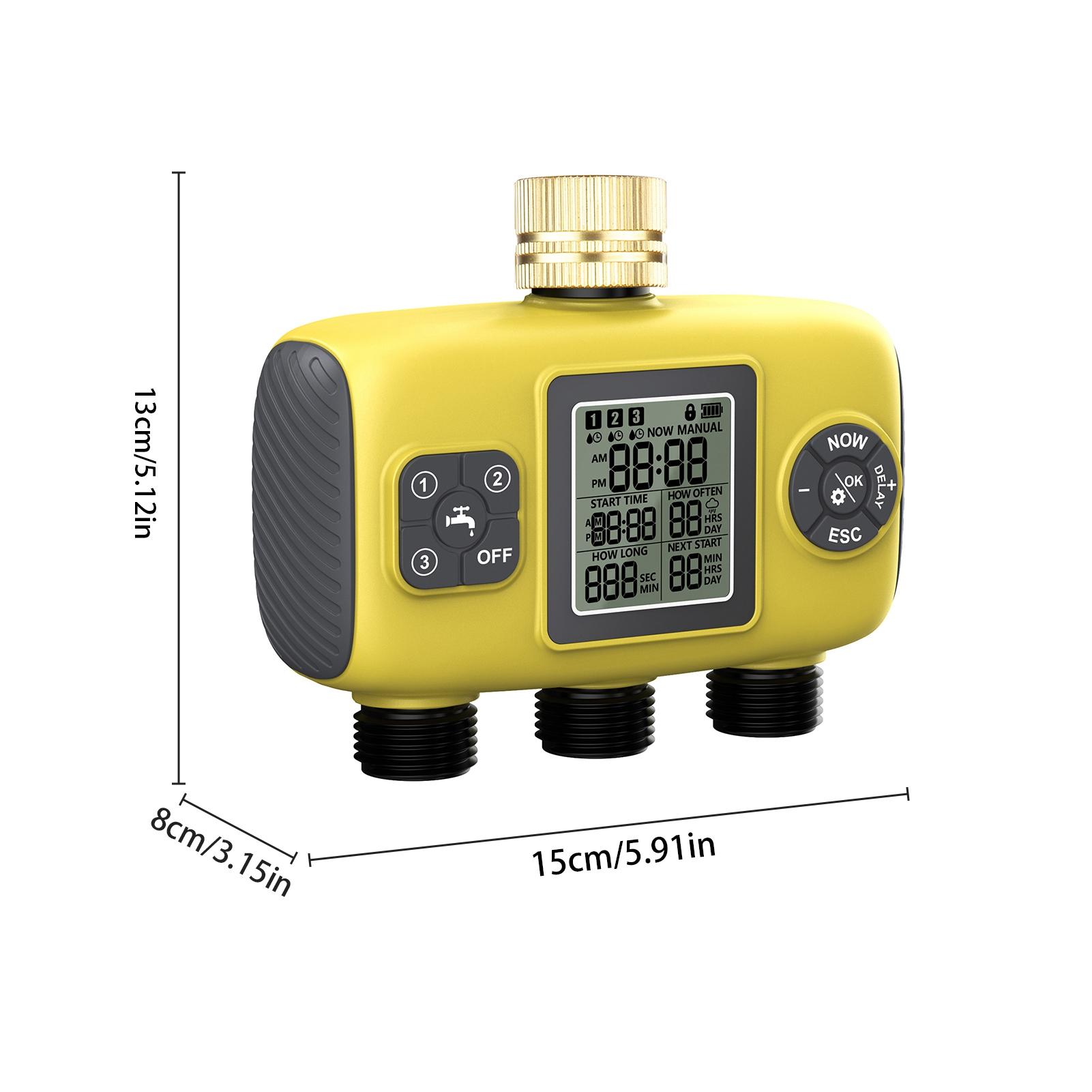 Bewässerungsuhr Bewässerungssystem mit 3 Ausgängen für Garten Programmierbare automatische Zeitschaltventile von Joom DACH