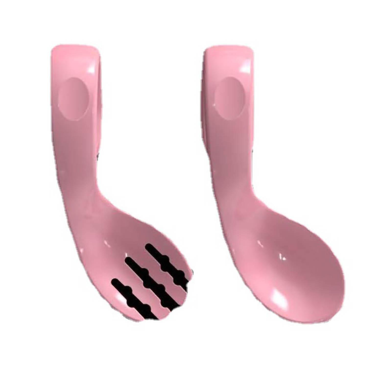 Biegsamer Löffel für Babys, bogenförmig, kleine Öffnung, recycelbar, Trainingslöffel für Babys zur Selbstbestimmung rosa von Joom DACH