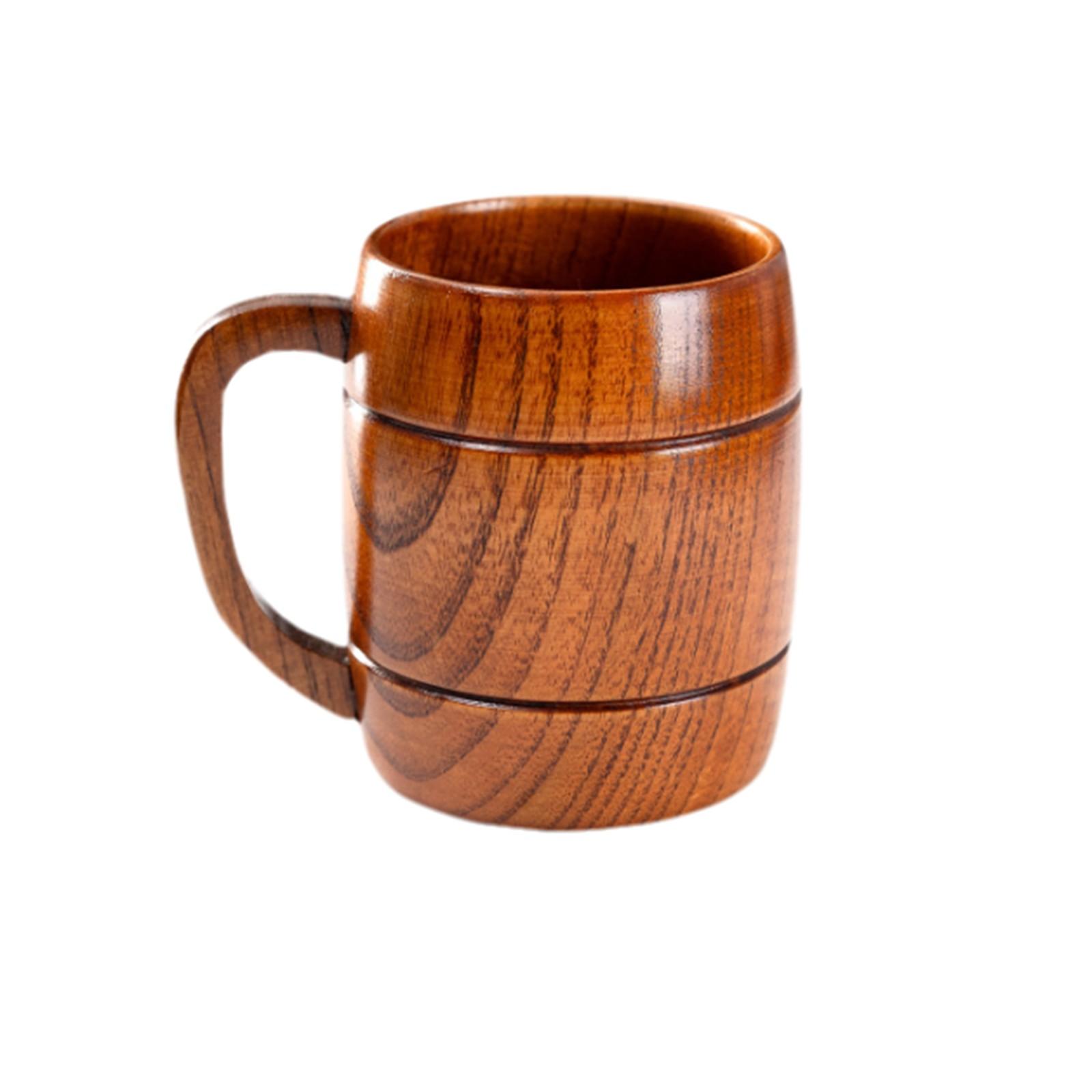 Bierkrug Holz Kaffeebecher Holz Kreative Becher Mit Griff Tasse Hohe Temperatur Beständig One Size von Joom DACH