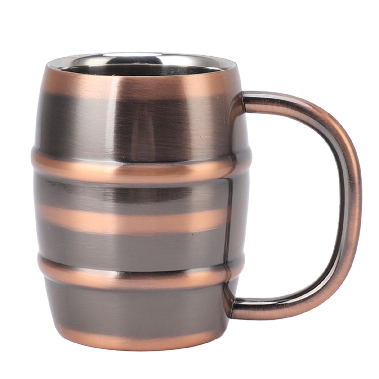 Bierkrug aus Edelstahl Doppelschichtige Isolierung Mehrzweck Sicher Ergonomisch Milchtee-Becher für Zuhause von Joom DACH