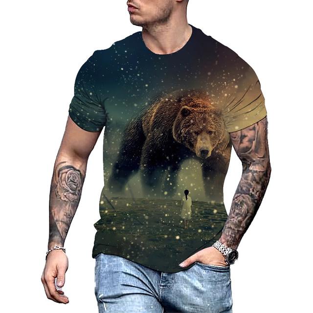 Big Bear 3D-Druck Sommer Herren Rundhals T-Shirt Lässig Kurzarm Übergroßer Pullover Mode Streetwear Trend Männer Kleidung XL Big Bear 3D-Druck Sommer Herren Rundhals T-Shirt Lässig Kurzarm Übergroßer Pullover Mode Streetwear Trend Männer Kleidung XL von Joom DACH