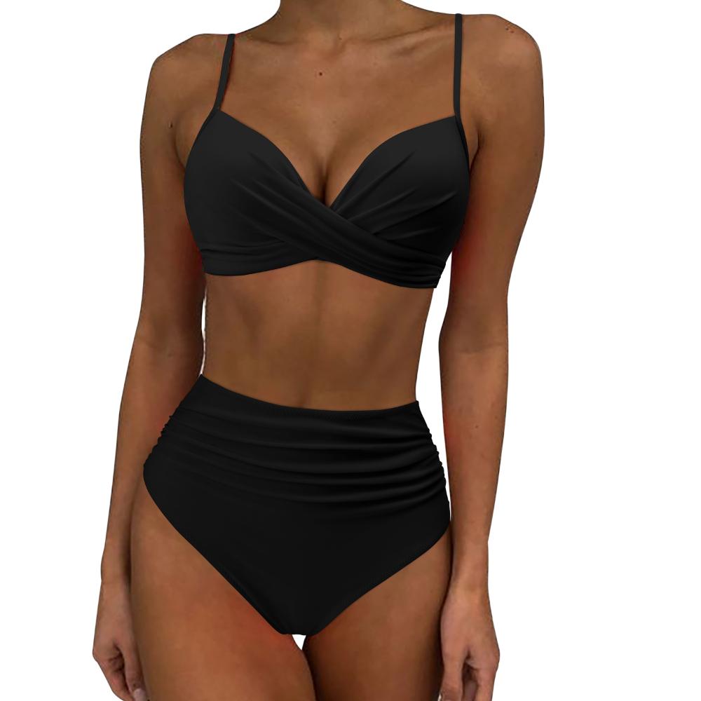Bikini-Badeanzug mit hoher Taille für Damen, Bademode, gepolstert, Push-Up, gerüschter Badeanzug, Bikini-Set für Damen XXL Bikini-Badeanzug mit hoher Taille für Damen, Bademode, gepolstert, Push-Up, gerüschter Badeanzug, Bikini-Set für Damen XXL von Joom DACH