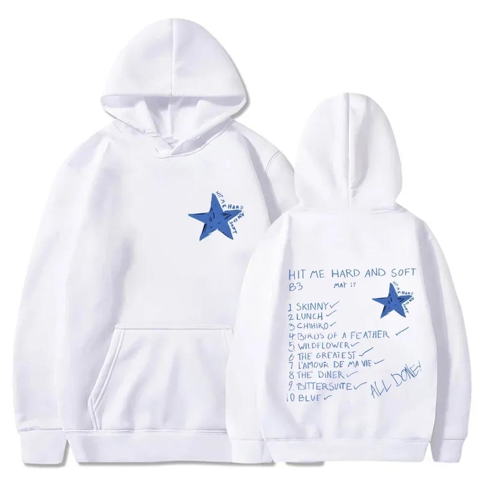 Billie Hit Me Hard and Soft Bedruckter Hoodie Herren Damen Hip Hop Kapuzenpullover Fleece Lässig Übergroße Pullover M von Joom DACH