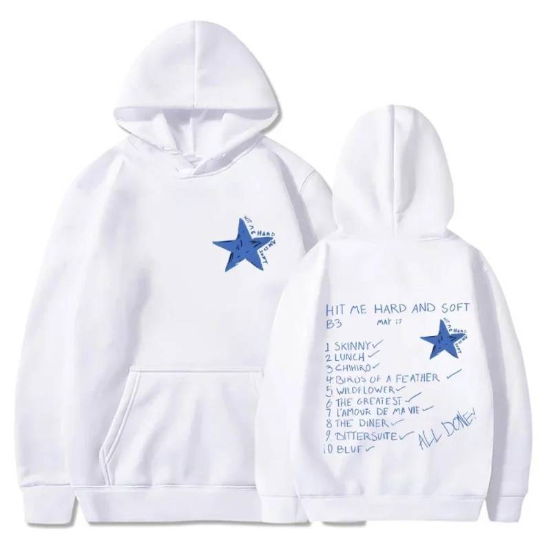 Billie Hit Me Hard and Soft Bedruckter Hoodie Herren Damen Hip Hop Kapuzenpullover Fleece Lässig Übergroße Pullover M von Joom DACH