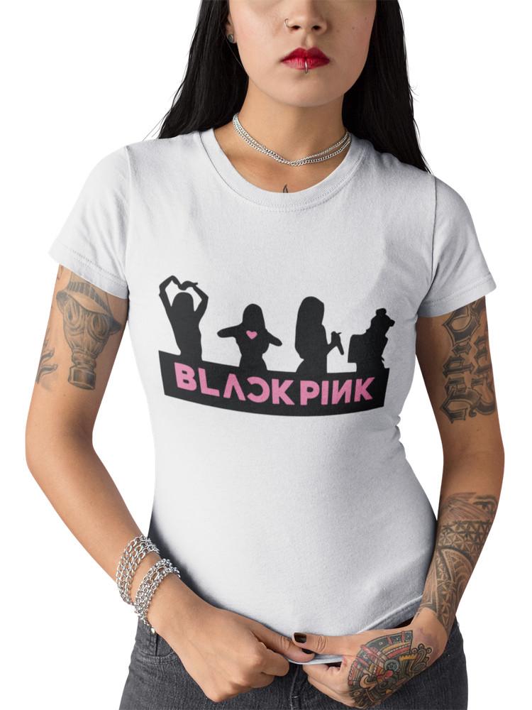 Bio-Baumwolle Damen Schwarz Rosa K-POP Blackpink Girlgroup Musik Koreanisches T-Shirt S von Joom DACH